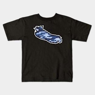 Gabriola Island Silhouette in Blue Camouflage - Camo Pattern - Gabriola Island Kids T-Shirt